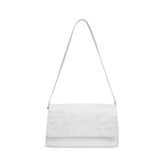 Fastrack Structured Shoulder Bag for Women | Trendy Shoulder Bag for Girls, Ladies, Women | Chic Textured Bag Made of Faux Leather (White)