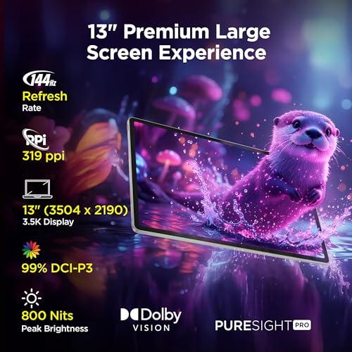 Lenovo Idea Tab Pro Gen 2 with Pen Plus {Smartchoice} 13" Display, 3.5K Resolution, 144Hz Refresh | 8GB, 256GB | Snapdragon 8s Gen 4 | 10200mAh, 4 JBL Speakers, USB 3.0 with DP-Out, Wi-Fi 7, Luna Grey