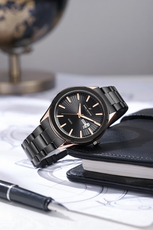 Daniel Hechter Paris Bastille Collection Analog Watch for Men with Round Dial, Stainless Steel Strap and Date Function-DHM1014