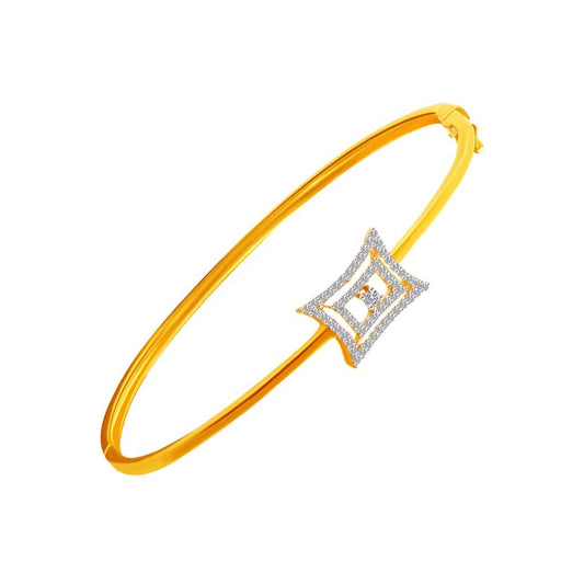 P.C. Chandra Jewellers 18KT Gold with Diamond Bangles for Women (Gold)