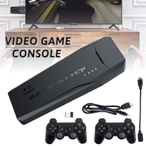 Wireless Console Retro Video Game for TV- 4K Ultra HD |Video Game | Gaming Console| Retro Game Stick |Built-in 21000 +TV Game, 64Gb,9 Emulators|Dual-Player Setup