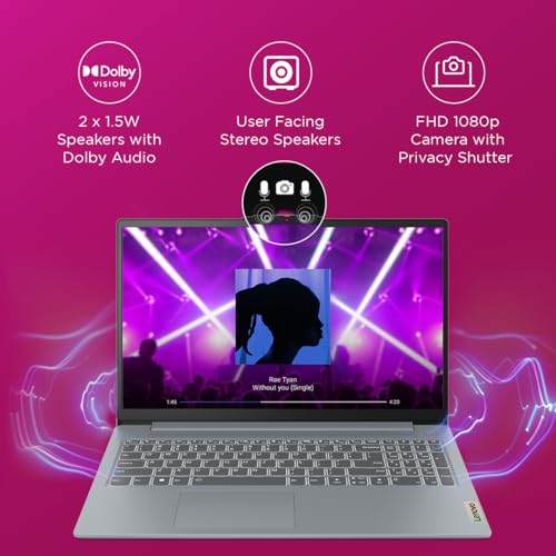 Lenovo IdeaPad Slim 3, AMD Ryzen 5 5625U, 8GB RAM, 512GB SSD, FHD 15.6"(39.6cm), Windows 11, Office Home 2024, Grey, 1.6Kg, 82XM011AIN, Integrated AMD Radeon Graphics, Thin and Light Laptop