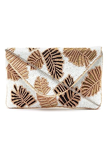 Anekaant Boho Off White & Multi Botanical Embellished Cotton Canvas Sling Bag
