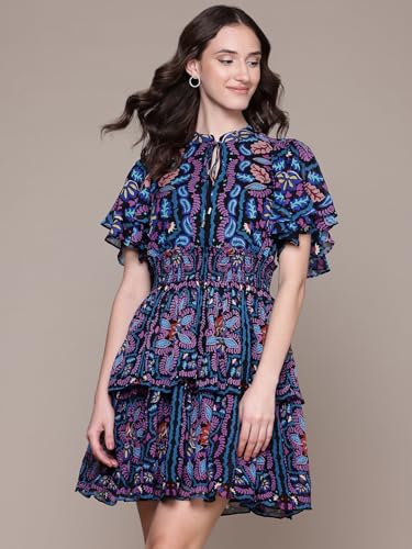 Label RITU KUMAR Blue Blair Skater Dress