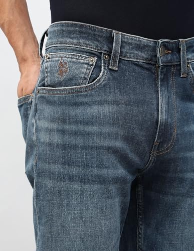 U.S. Polo Assn. Denim Co. Men's Harold Slim Straight Fit Blue Jeans (UDJEN1891_Blue_30)