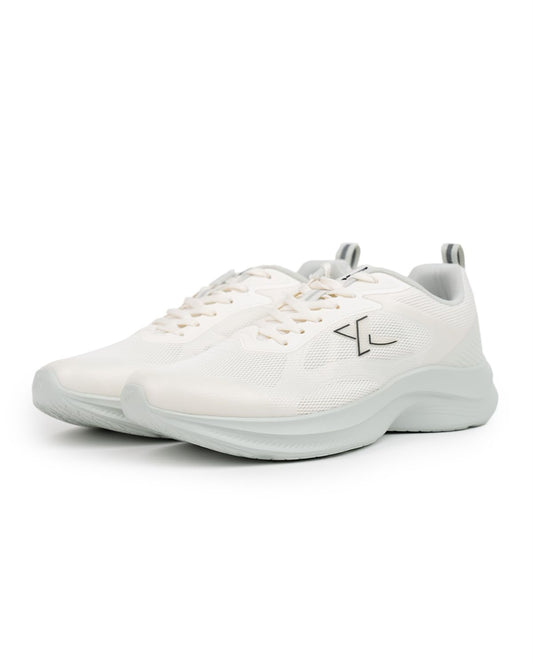 XTEP Mass Life Series Textile Upper IP Outsole Running Shoes for Men, Canvas White/Gray