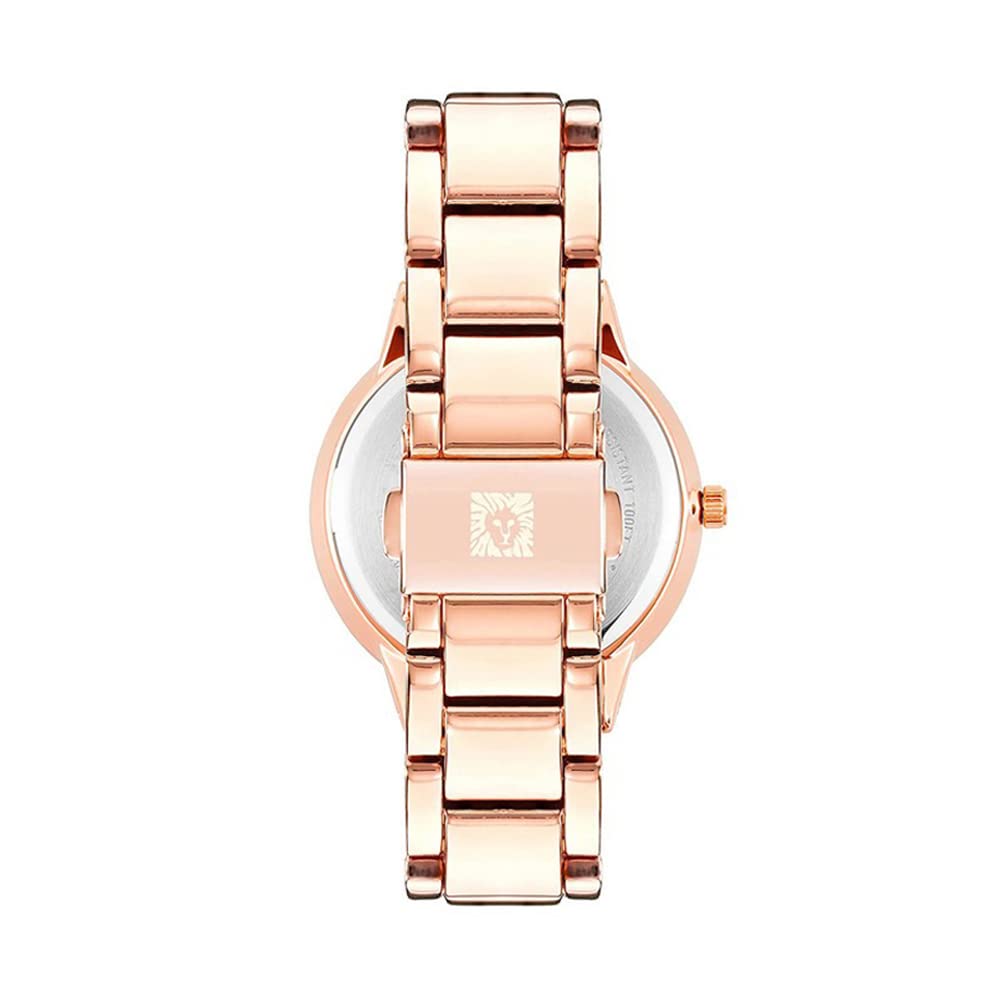 Anne Klein New York Analog Women's Watch - AK3876GNRG (Green Dial Rose Gold Colored Strap)