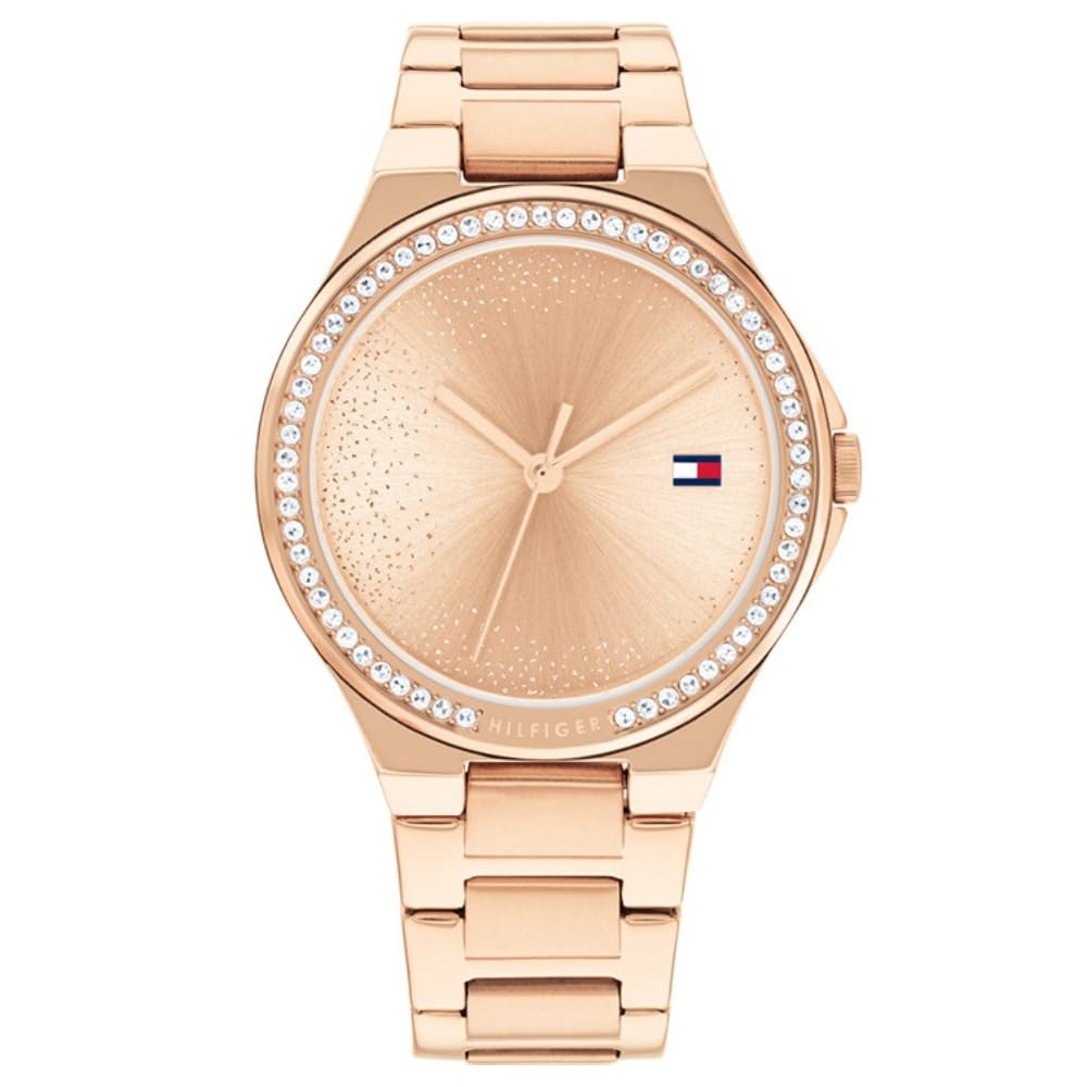 Tommy Hilfiger Quartz Analog Rose Gold Stainless Steel Strap for Women-TH1782643