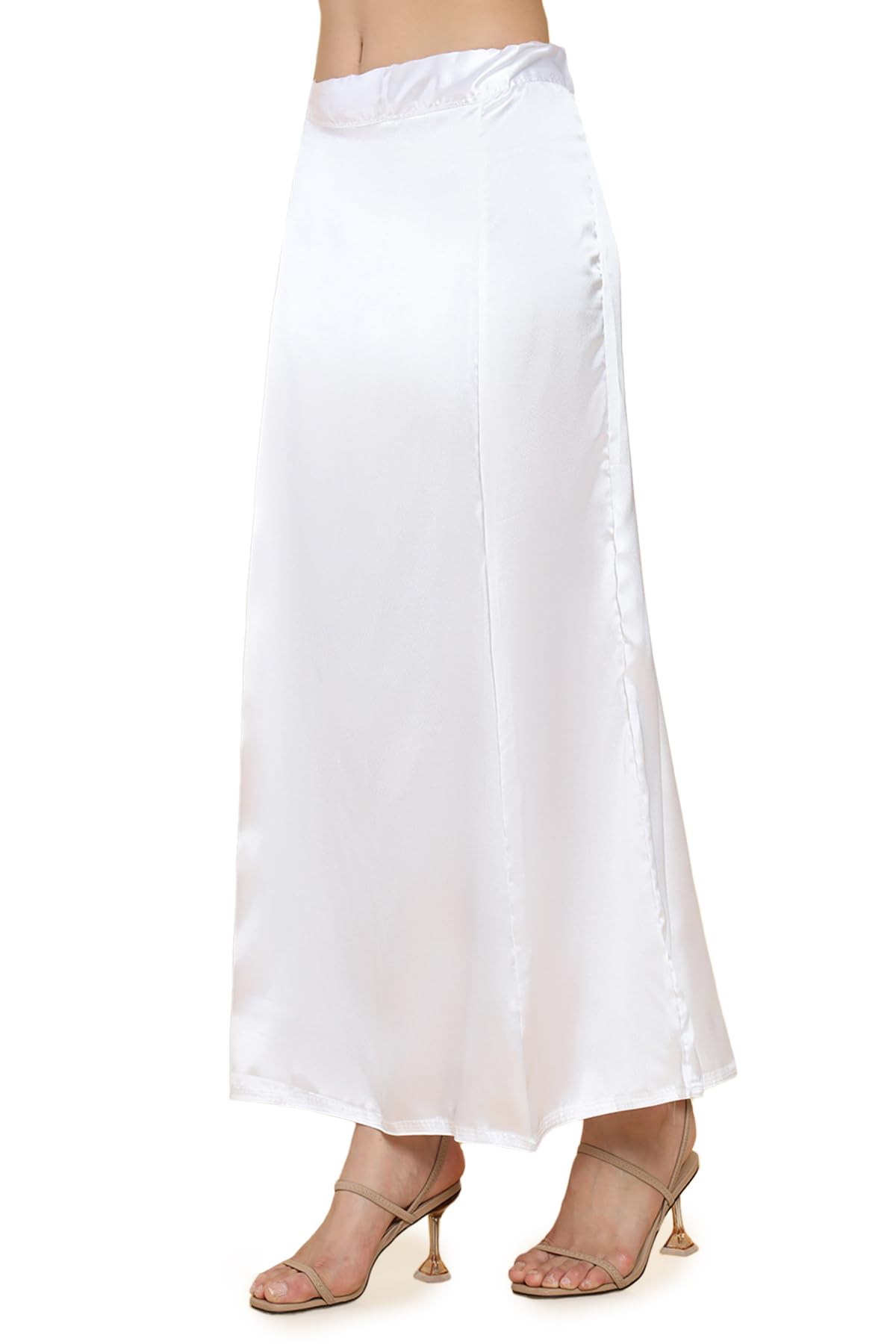 Soch Women White Satin Solid Petticoat