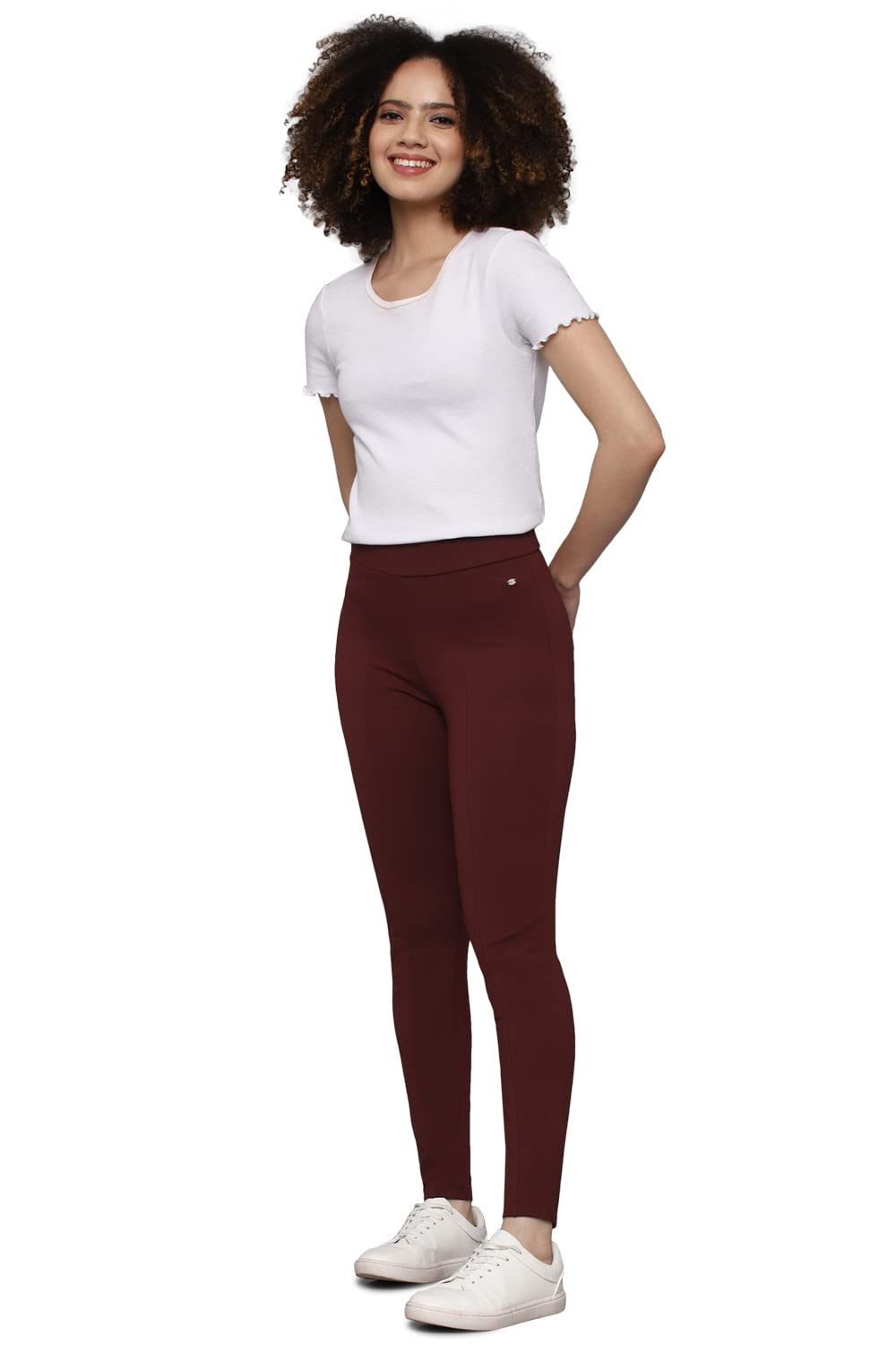 Allen Solly Women's Regular Pants (Maroon)