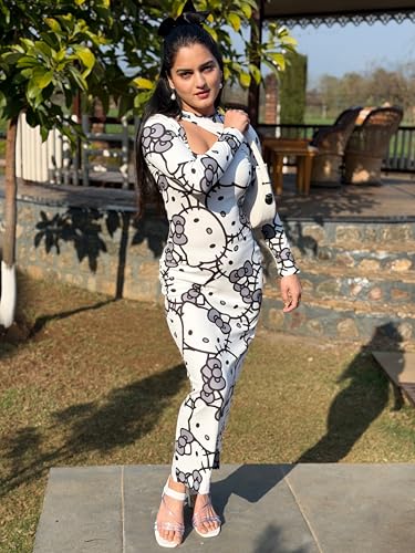 Tandul Women's Cotton Blend Regular Sleeves Multicolor Dress - Maxi/Full Length Animal Print Fashion Medium Size for Office, Casual, Festive & Party (12368)