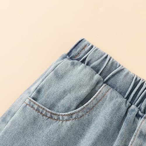 Hoscotch Girls Embellished Pink Sleeveless Jeans Set For Ages (6-7 Years)