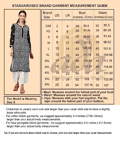 Ada Hand Embroidered Lucknowi Chikankari Women's Georgette Kurta Set with Slip A811191 White (XL)