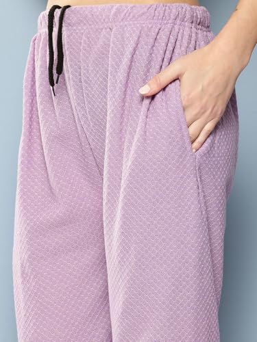 Aarika Womens Winter Wear Purple Colour Floral Woolen Kurti & Pant-(S-L)-(KP-W-MD-1008-PURPLE-M)