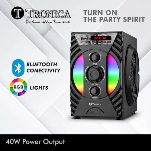 Tronica Enjoy Version-2 Bluetooth Wooden Home Theater System, 30W Output | Supports USB, AUX, Smart TV, Remote | Bluetooth Speakers for Home