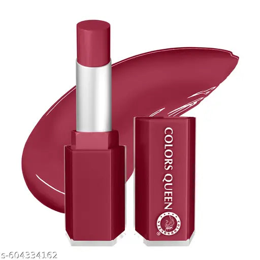 Colors Queen Gloss Bomb Lipstick + Gloss | Lightweight & Non-Sticky | Smooth 8 Hrs Hydrating Formula | | High Shine Lipstick for Women Enriched with Shea Butter, Vitamin E & Squalane (01 - Riri, 3.6g)