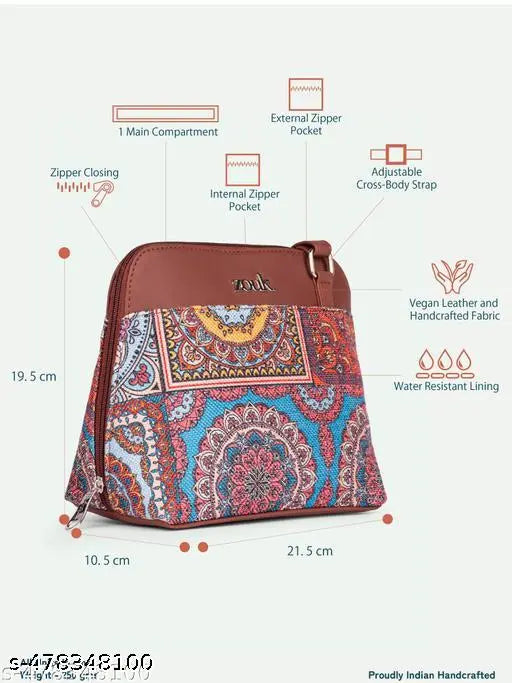 Zouk Multicolor Mandala Print OOO Sling Bag