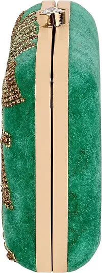 Flawo Party Formal Casual Light Green  Clutch