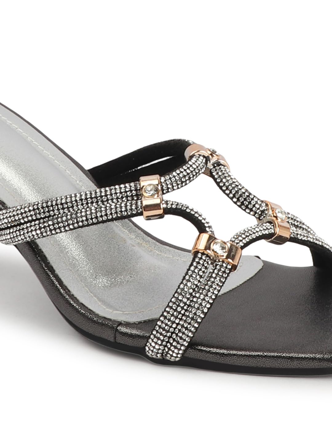 Carlton London Women Sandal,Black,UK-8