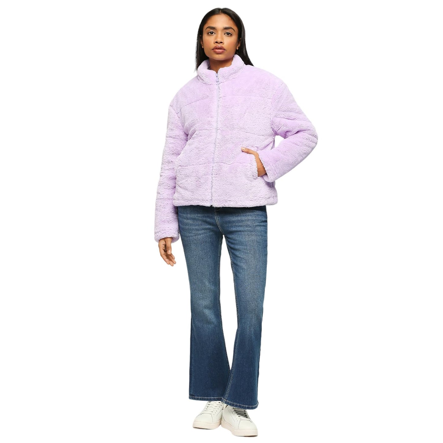 Pepe Jeans Women's A-Line Coat (PL402353_Lilac Purple