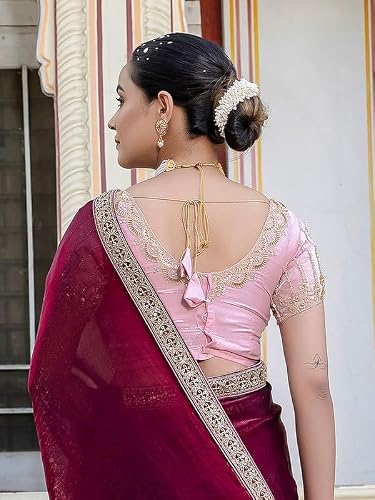 Meena Bazaar Women's Art Silk Saree | Elegant Designer Silk Saree | Soft Lightweight Traditional Ethnic Saree for Wedding, Festival, Party & Special Occasions