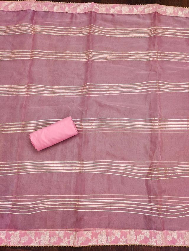 VARNI FABRICS Jacquard with Handwork Dress Material for Women Floral Unstitched Woman Salwar Suit Dress Material With Organza Dupatta Pink