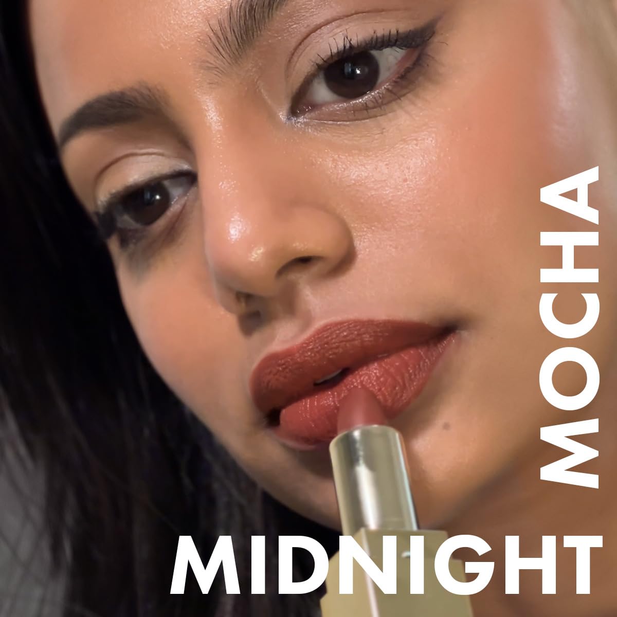 DAUGHTER EARTH Midnight Mocha Natural Lipstick | Vegan Plant Based Highly Pigmented Lip Color | Creamy Velvet Phytonutrient Lip Stick With Vitamin E & Bakuchiol | Natural With UV Protection | 4g