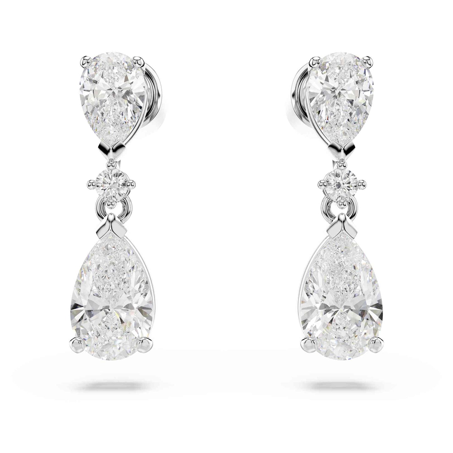 Swarovski Necklace and Earrings Mesmera set, Mixed cuts, White, Rhodium plated