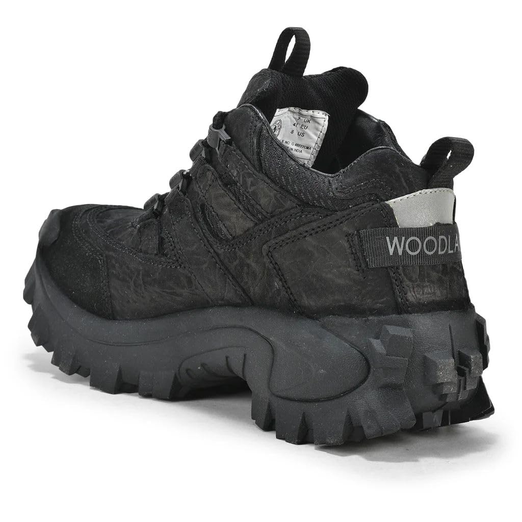 Woodland Men's Charcoal Black Leather Sneaker Casual Shoe-8 UK (42 EU) (G 40777Cma)