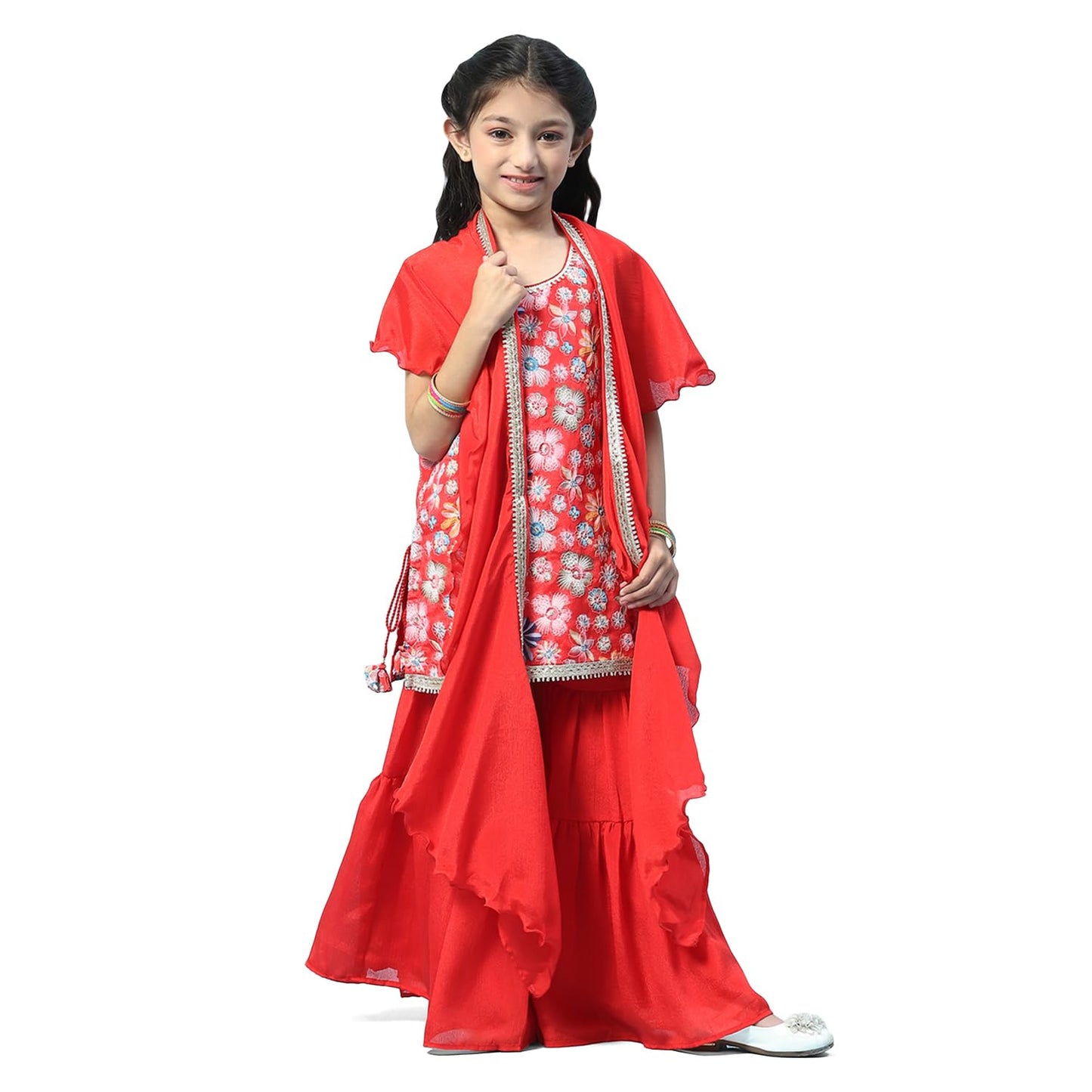 BIBA GIRL PRINTED A LINE KID(KW5442_RED_11)
