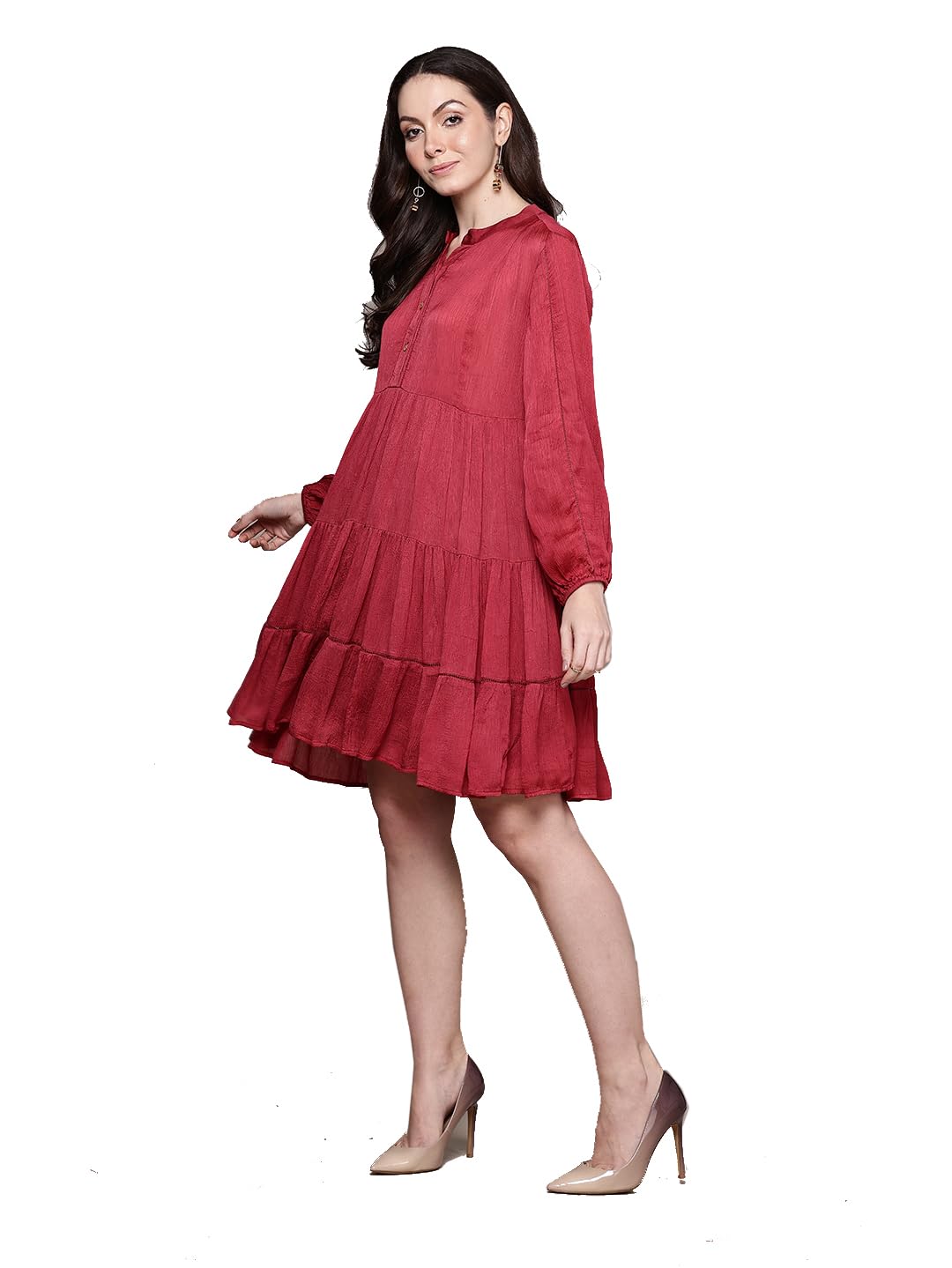 Ritu Kumar Red Essential-Mahi Short Dress