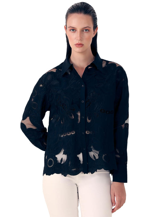 VERO MODA Women's Regular Fit Shirt (9007973- Black