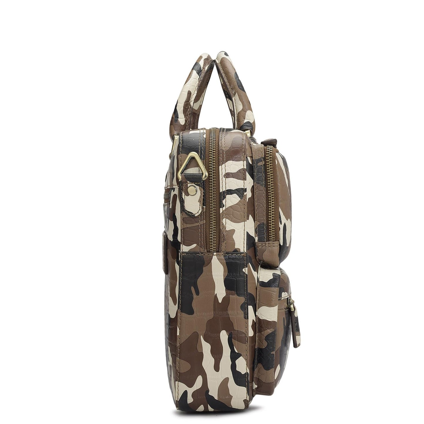 Da Milano Leather Laptop Bag for Men & for Women - Fits Upto 15" Laptop - Brown & Black