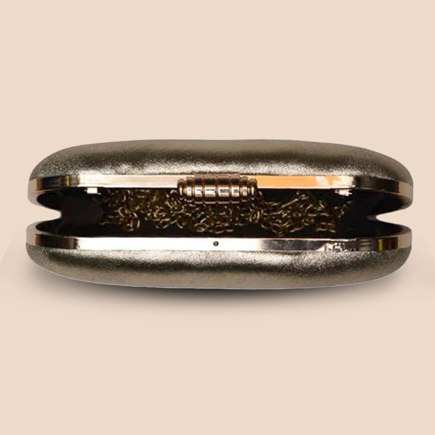 Artklim Golden Shimmery Party Clutch Bag For Women with Detachable Strap