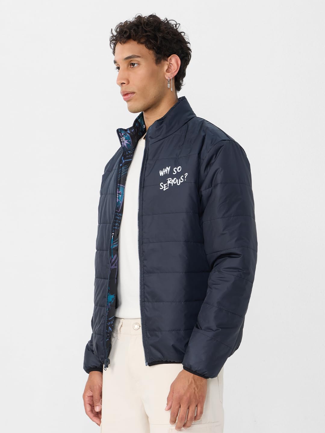 The Souled Store Official Joker : Insane Men and Boys Long Sleeve Polyester Reversible Puffer Jackets