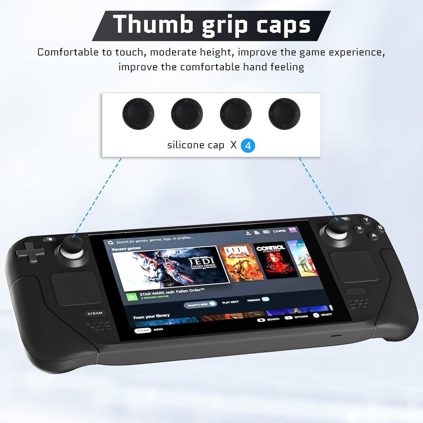 New World Dust Proof Kit for Steam Deck, Protective Accessories for Steam Deck with Protective Sticker, Dust Plugs, Dust Cover, Rocker Caps, Accessories for Steam deck