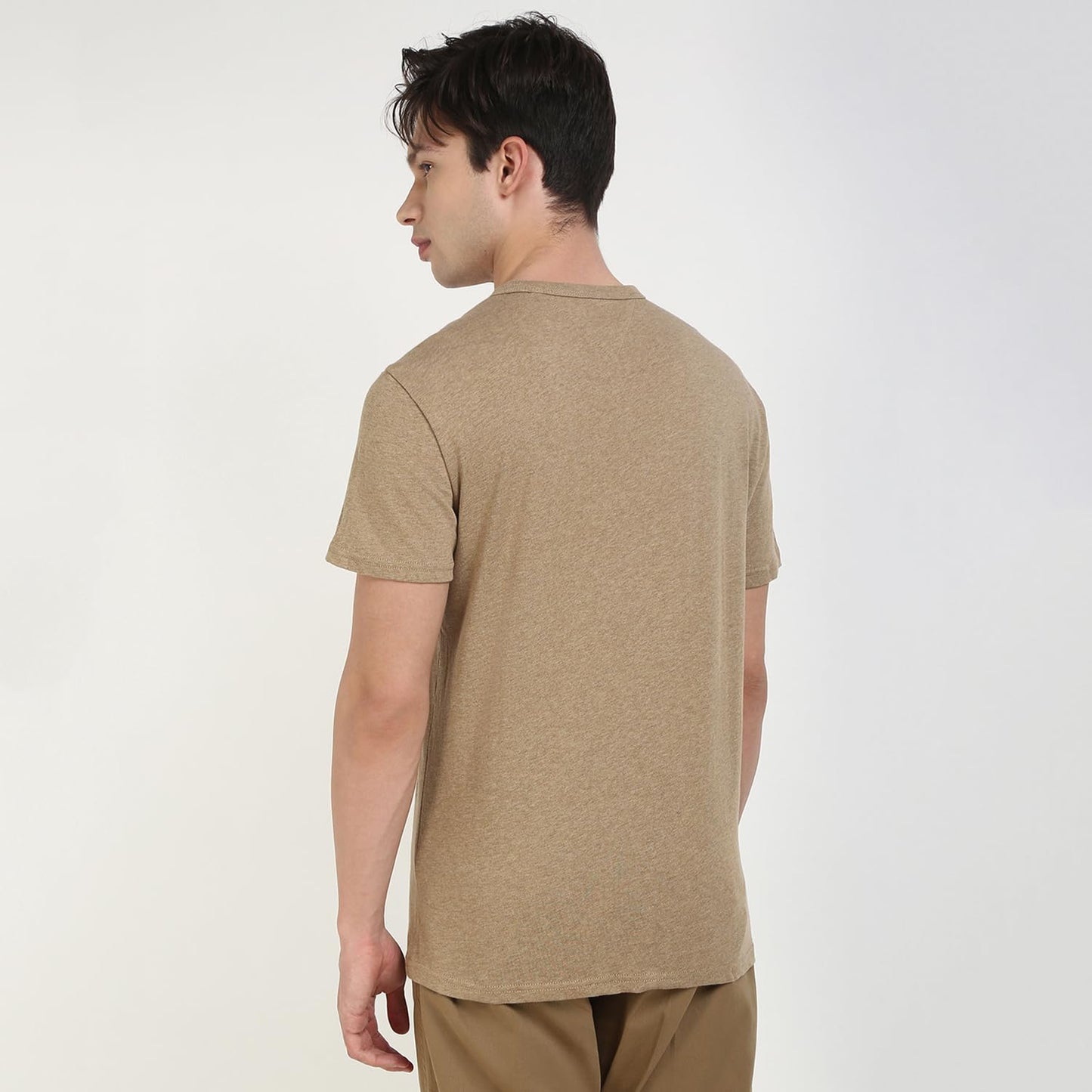 Solid Regular-Fit Cotton T-Shirt Brown