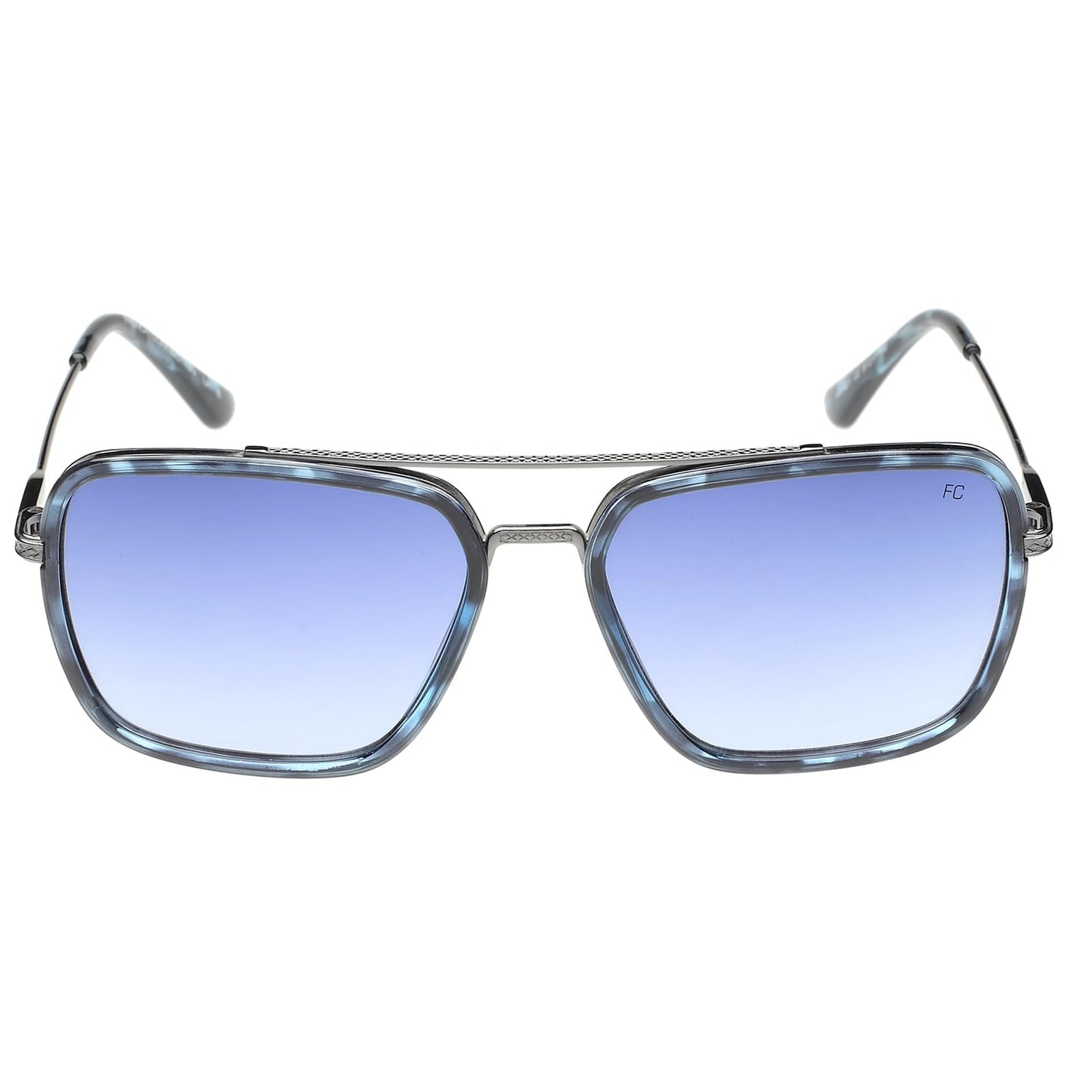 French Connection|Blue Full Frame Square Sunglasses|100% UV Protected (Uv 400) Blue Gradient Faded Lens|Men's|Large|FC 7621 C2 57 S