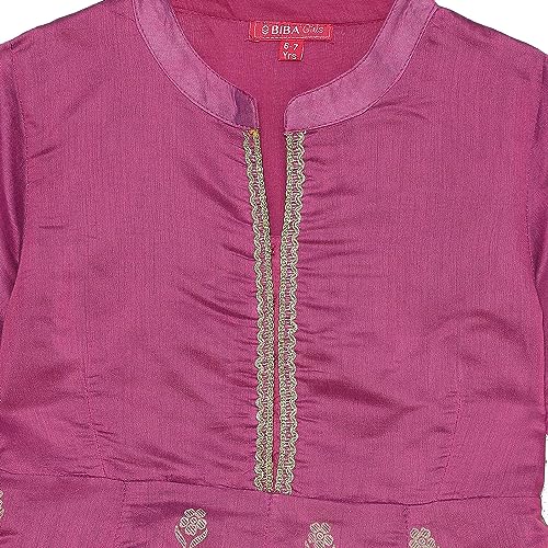 BIBA Girls PRINTED GATHERED KID(KWBANARAS HYNMS5806_PURPLE_5)