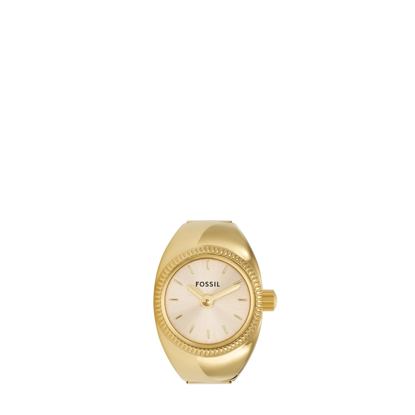 Fossil Watch Ring Gold dial ES5246 for Women, Analog, Stainless Steel, Gold Strap