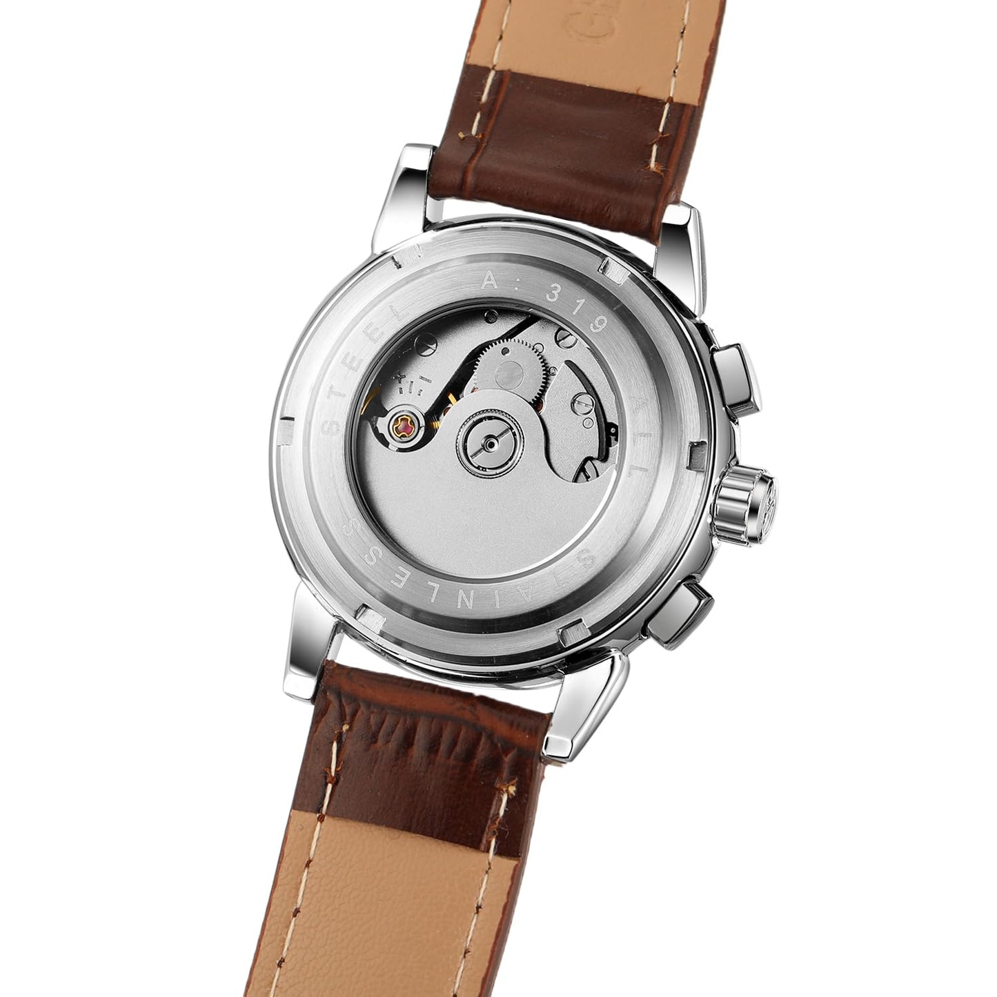 FORSINING Women Waterproof Automatic Business Watch Lady Calendar Self Winding Stainless Steel Moon Phase Wrist Watch, 1-Rose Gold, Modern