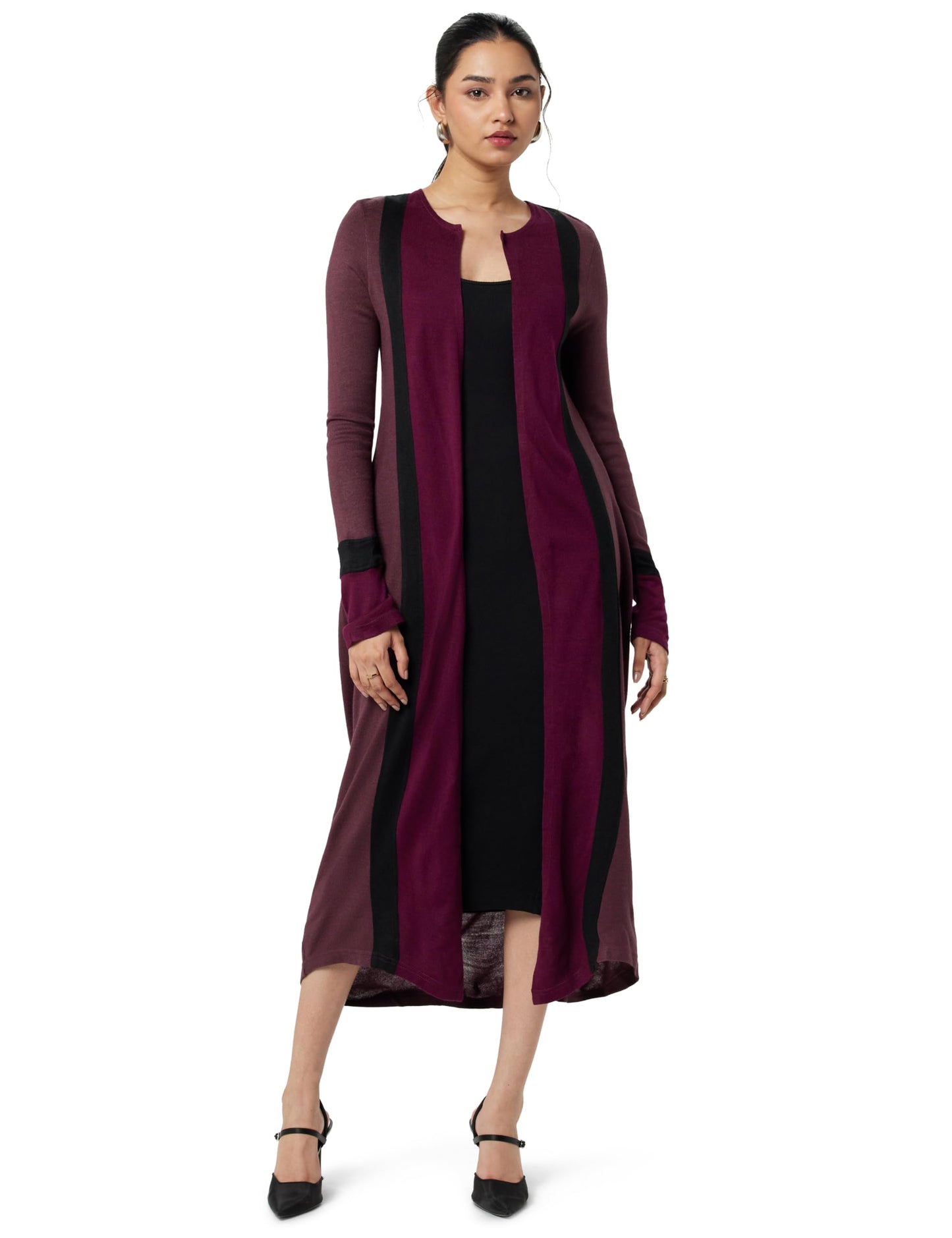 Max Women's Acrylic Casual Shrug Sweater (SRG2603_Wine_S)