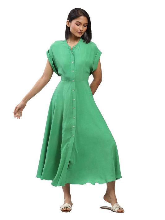 Label RITU KUMAR Green Button-Down Long Dress