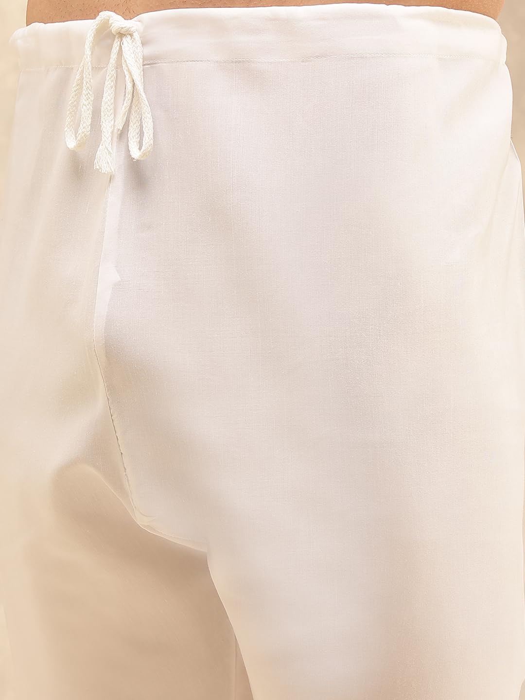 SOJANYA (Since 1958 Men's Cotton Rayon Shiny Thread Sequinned Blue Kurta with White Pyjama