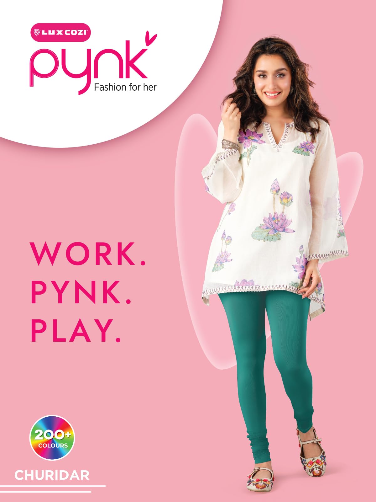 Lux Cozi PYNK Solid Premium Cotton Lycra Churidar Leggings for Women_COZI_PYNK_Churidar_89_FS_1PC