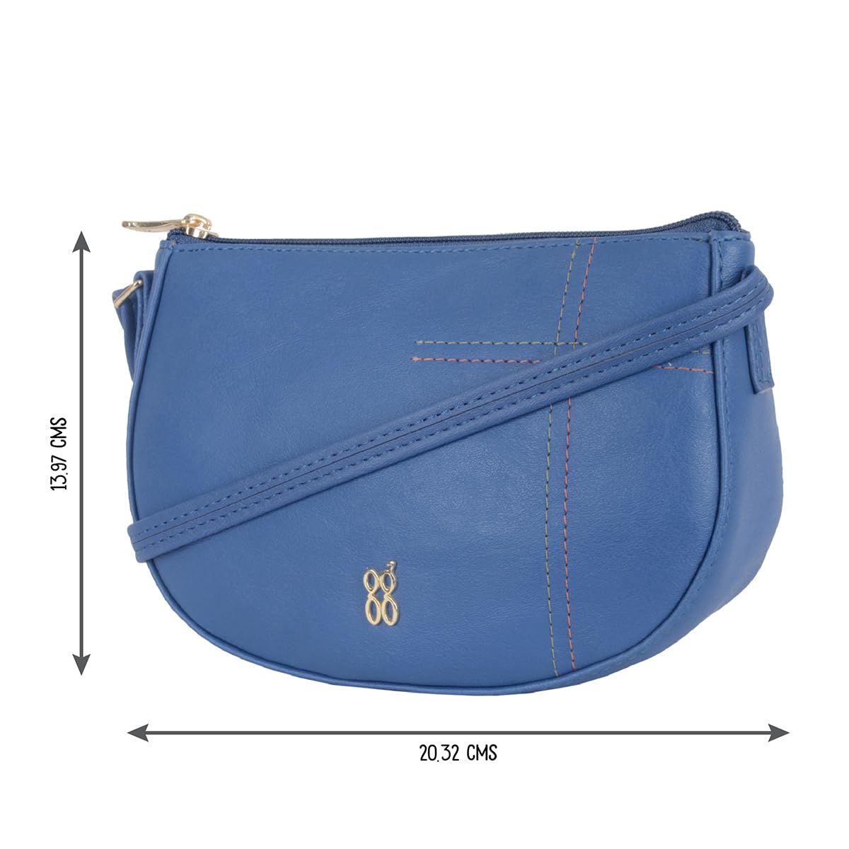 Baggit Women Blue Saddle Sling Bag Large Size | Ladies Stylish Casual Cross Body Purse Handbag