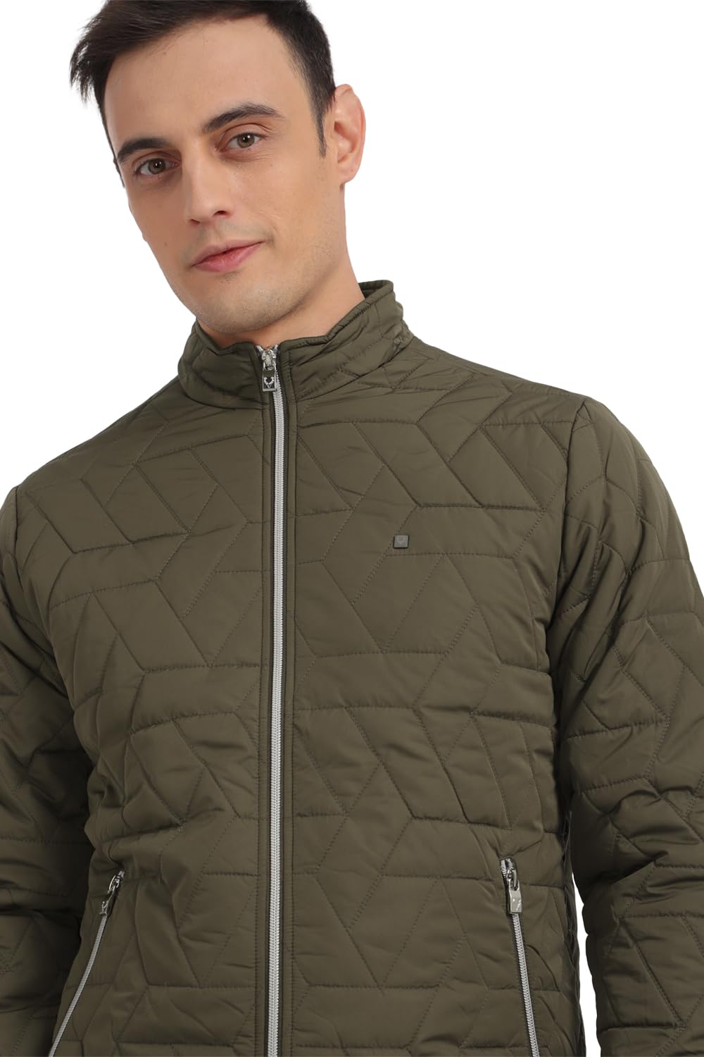 Allen Solly Men Olive Solid Full Sleeves Casual Jacket