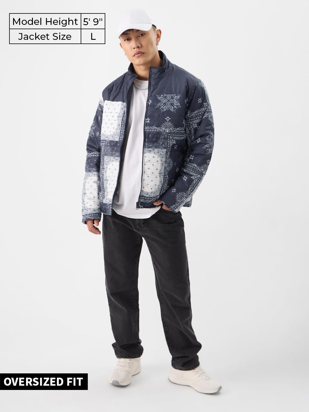 The Souled Store TSS Originals: Indigo Bandana Men Puffer Jackets