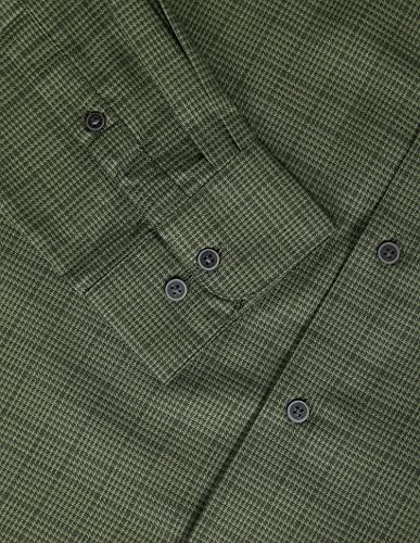 Arrow New York Men Olive Manhattan Slim Fit Patterned Dobby Weave Formal Shirt