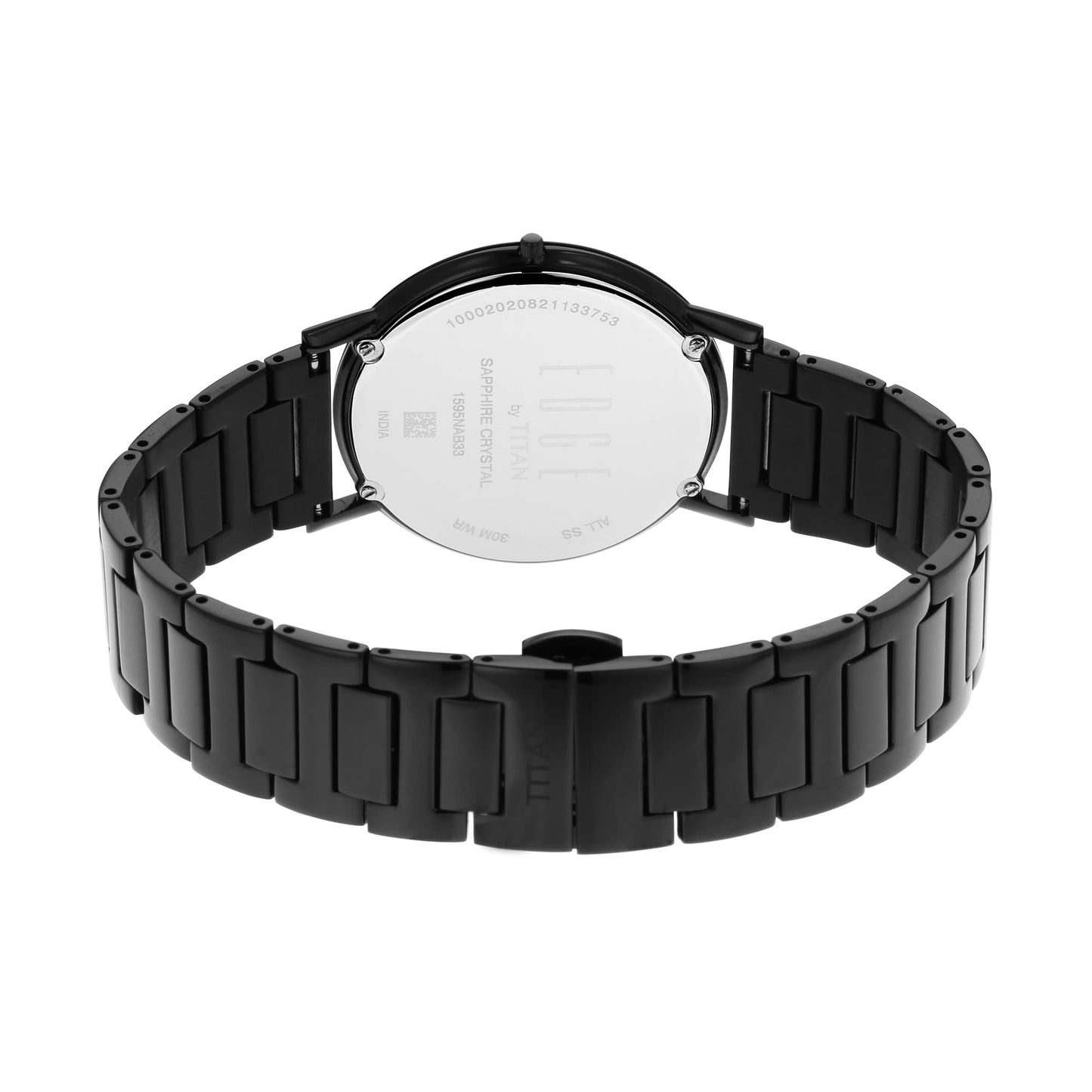 EDGE Titan Quartz Analog Black Dial Black Stainless Steel Strap Watch for Men - NT1595NM01